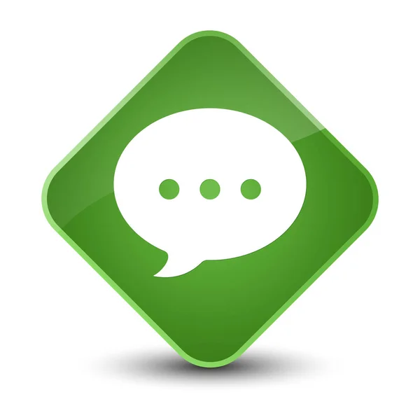 Conversation icon elegant soft green diamond button — Stock Photo, Image