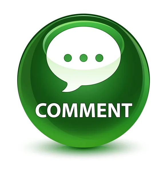 Comment (conversation icon) glassy soft green round button — Stock Photo, Image