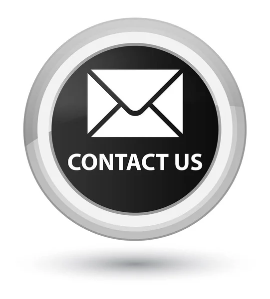 Contact us (email icon) prime black round button — Stock Photo, Image