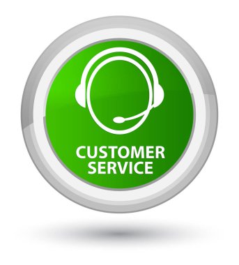 Müşteri hizmeti (müşteri bakım simgesi) asal yeşil yuvarlak düğmesi