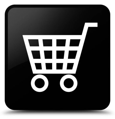 E-ticaret simge siyah kare düğme