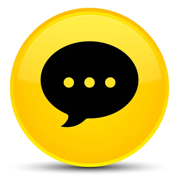 Піктограма розмови спеціальна жовта кругла кнопка — стокове фото