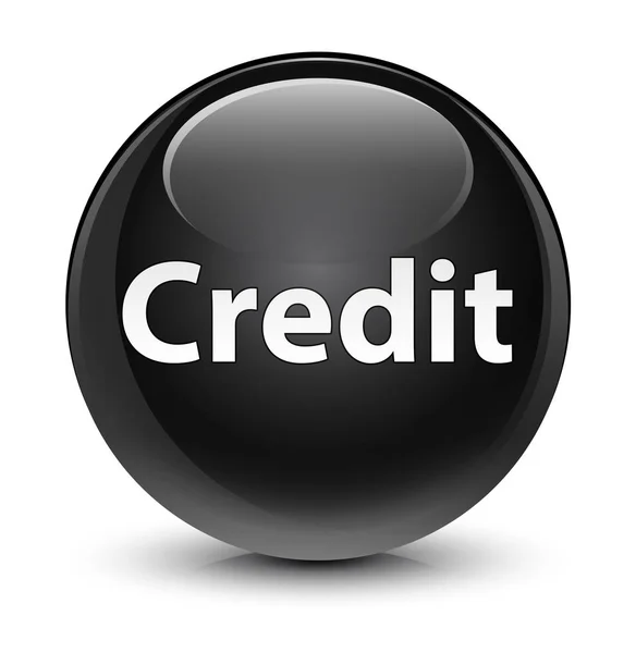 Credit glassy black round button — Stock Photo, Image