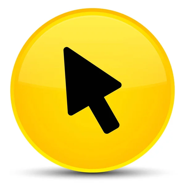 커서 아이콘이 특별 한 노란색 라운드 버튼 — 스톡 사진