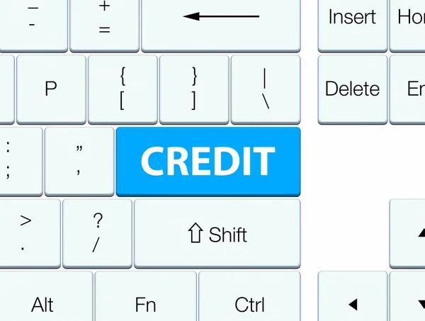 Kredytowej cyan niebieski klawiatury przycisk — Zdjęcie stockowe