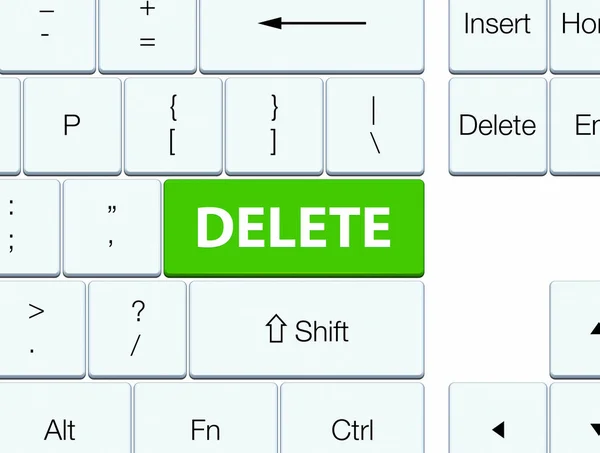 Odstranit tlačítko soft zelená klávesnice — Stock fotografie