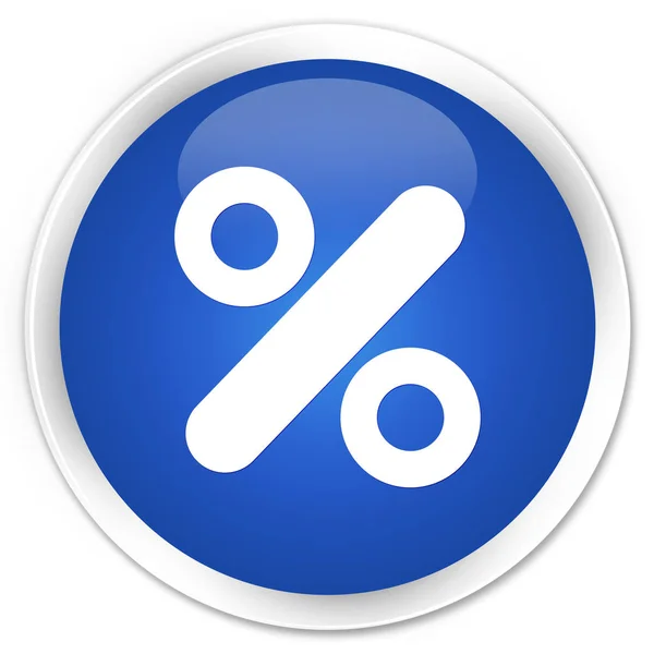 Discount icon premium blue round button — Stock Photo, Image