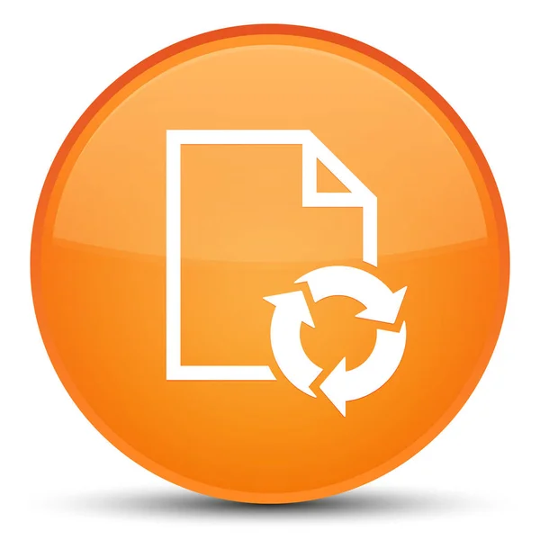 문서 프로세스 아이콘 특별 한 오렌지 라운드 버튼 — 스톡 사진