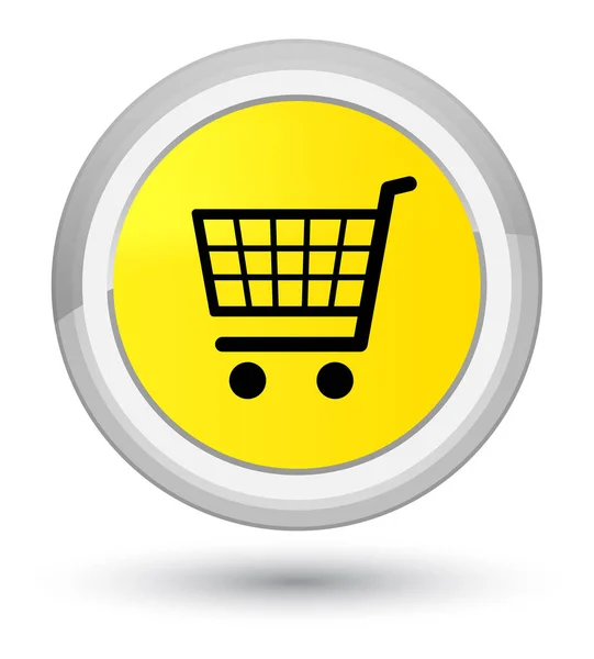 Ícone de comércio eletrônico botão redondo amarelo primo — Fotografia de Stock