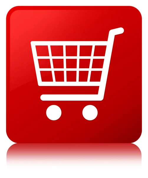 E-Commerce-Symbol roter quadratischer Knopf — Stockfoto