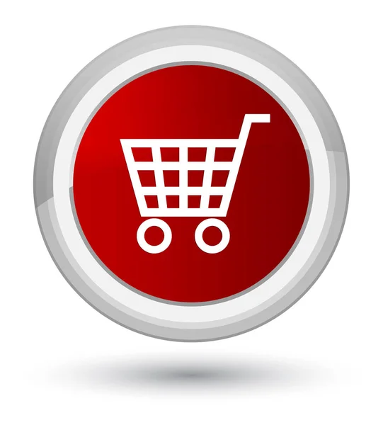 Icona e-commerce primo pulsante rotondo rosso — Foto Stock
