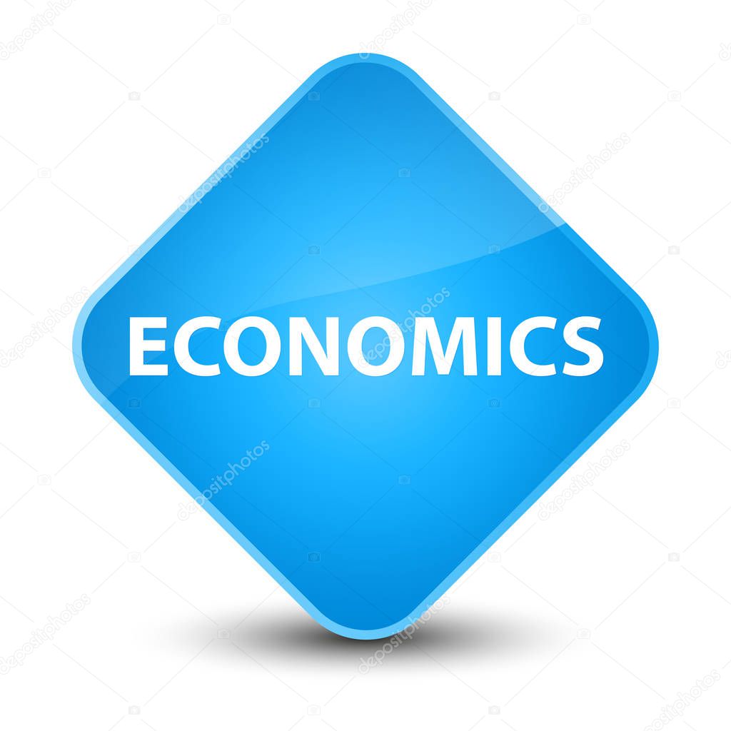 Economics elegant cyan blue diamond button