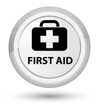 İlk yardım baş beyaz yuvarlak düğmesi