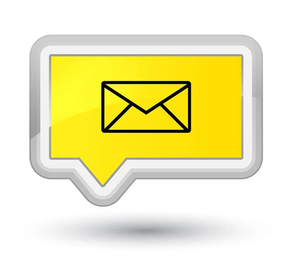 Ícone de e-mail botão banner amarelo primo — Fotografia de Stock