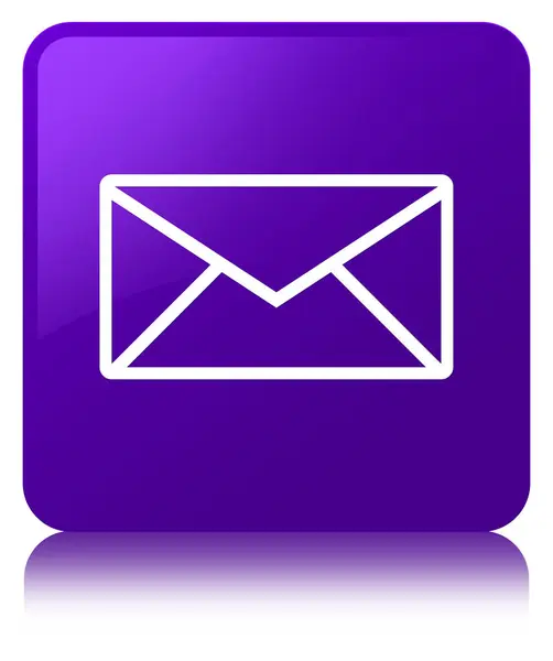 Icono de correo electrónico púrpura botón cuadrado — Foto de Stock