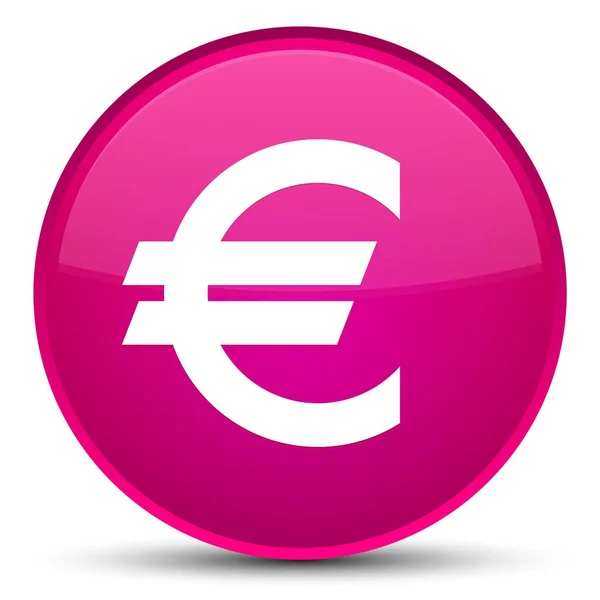 유로 기호 아이콘 특별 한 핑크 라운드 버튼 — 스톡 사진