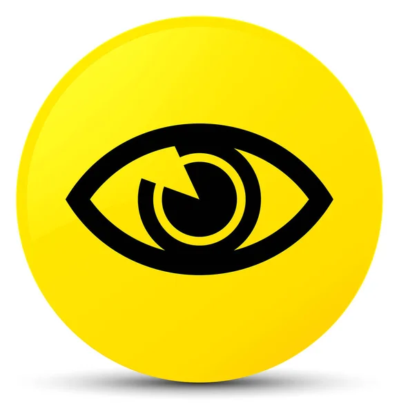 Желтая круглая кнопка — стоковое фото