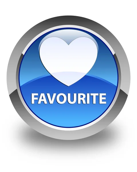 Favourite (heart icon) glossy blue round button — Stock Photo, Image