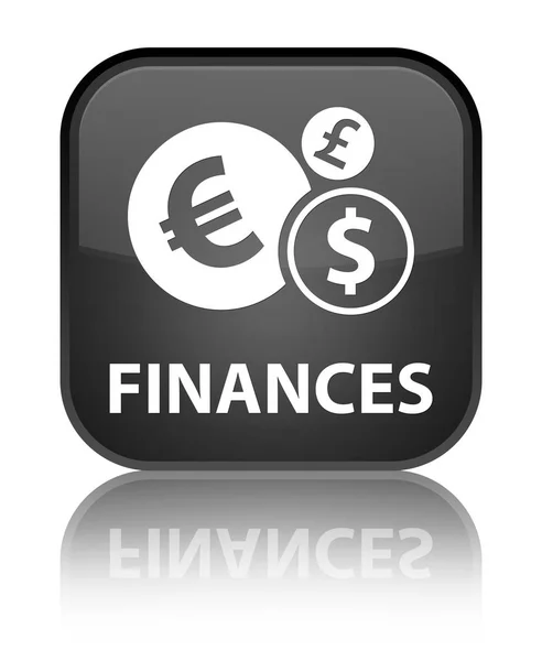 Finances (signe euro) bouton carré noir spécial — Photo