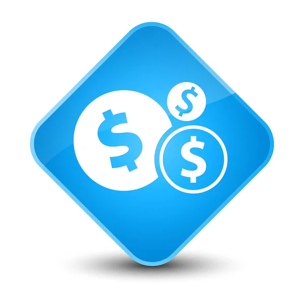 Finances dollar sign icon elegant cyan blue diamond button — Stock Photo, Image