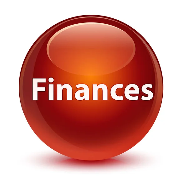 Finanças botão redondo marrom vítreo — Fotografia de Stock