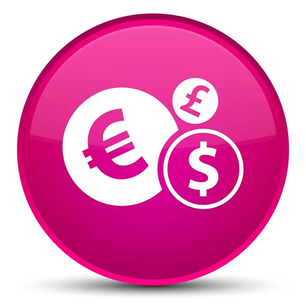 财务图标特殊粉红色圆形按钮 — 图库照片