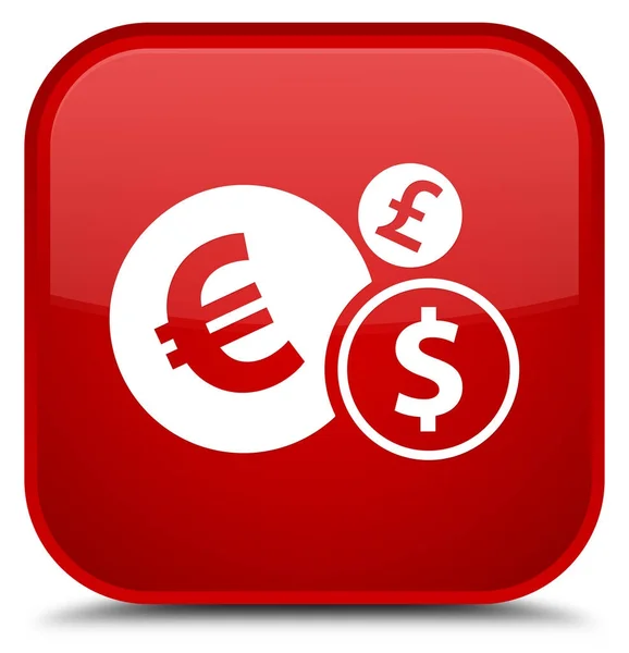 Піктограма фінансів спеціальна червона квадратна кнопка — стокове фото