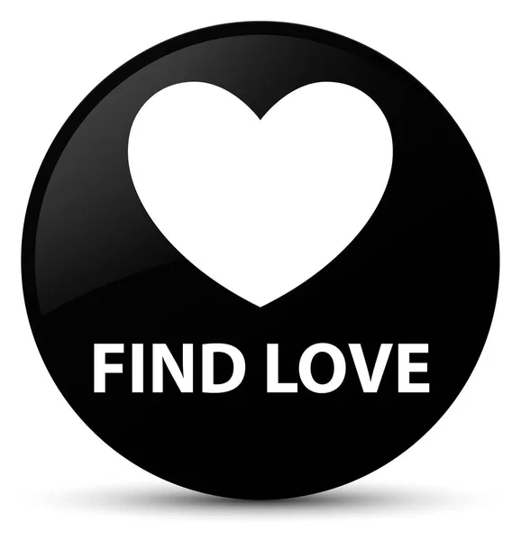 Encontrar amor botão redondo preto — Fotografia de Stock