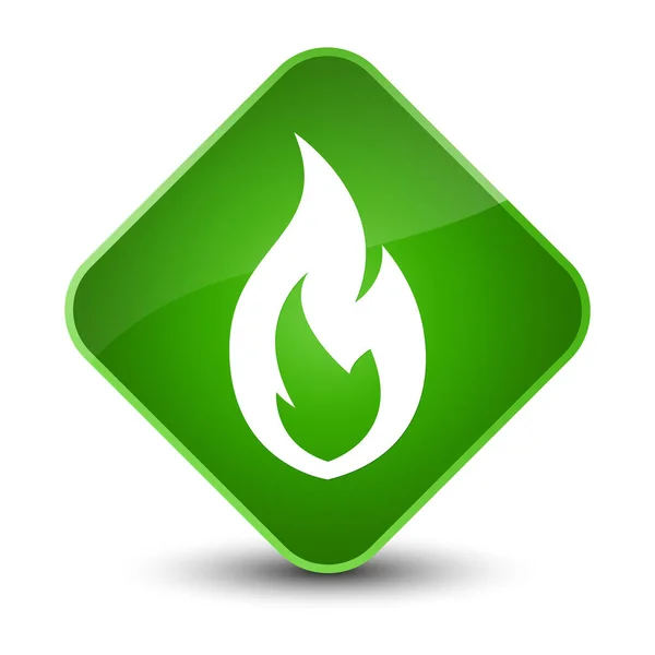 Elegant grön diamant ikonknappen för eld flamma — Stockfoto
