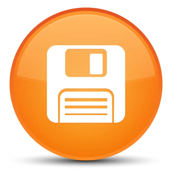 플로피 디스크 아이콘 특별 한 오렌지 라운드 버튼 — 스톡 사진