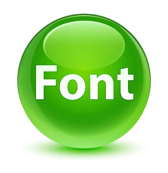 Sklovité zelené kulaté tlačítko písmo — Stock fotografie