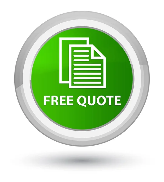 Free quote prime green round button — Stock Photo, Image