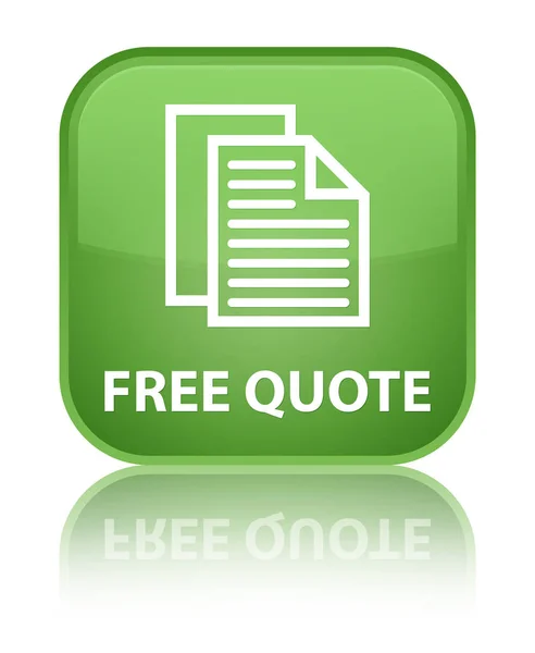 Free quote special soft green square button — Stock Photo, Image
