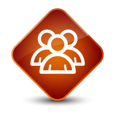 Grup simgesi zarif kahverengi elmas düğmesini