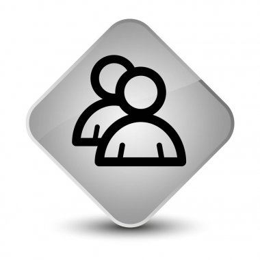 Grup simgesi zarif beyaz elmas düğmesini