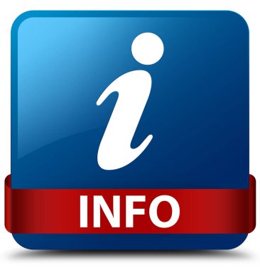 Bilgi: mavi kare düğme kırmızı kurdele orta