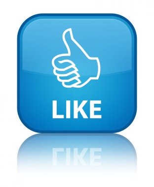 Özel mavi mavi kare düğme gibi