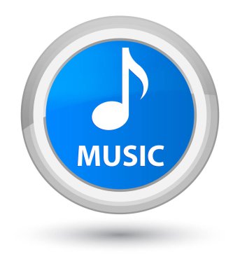 Müzik ana camgöbeği mavi yuvarlak düğmesi