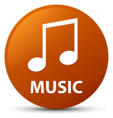 Müzik (tune simgesi) kahverengi yuvarlak düğmesi