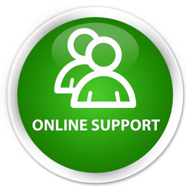 Çevrimiçi destek (grup simgesi) premium yeşil yuvarlak düğmesi