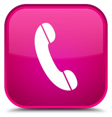 Telefon simgesini özel pembe kare düğme