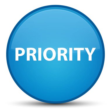 Öncelik özel camgöbeği mavi yuvarlak düğmesini