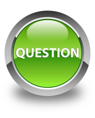 Soru parlak düğme yeşil