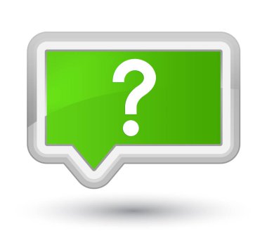 Soru işareti simgesini asal yumuşak yeşil bayrak düğmesini