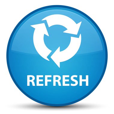 Yenile özel camgöbeği mavi yuvarlak düğmesi