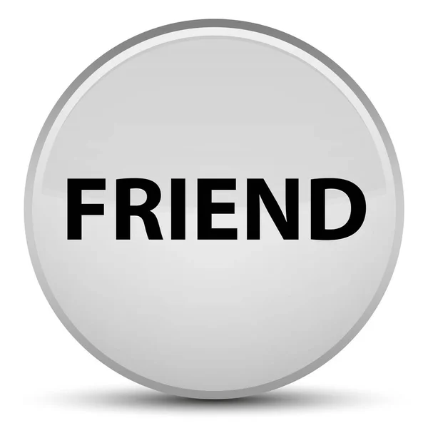 Amigo botão redondo branco especial — Fotografia de Stock