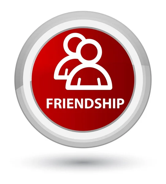 Friendship (group icon) prime red round button — Stock Photo, Image