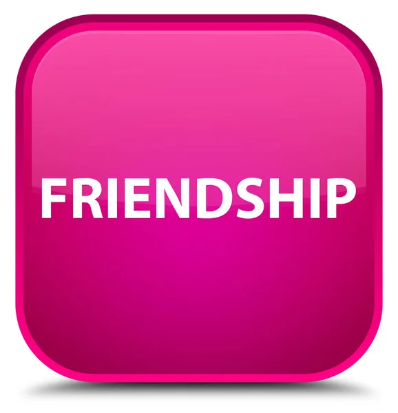 Przyjaźni specjalny przycisk różowy kwadrat — Zdjęcie stockowe