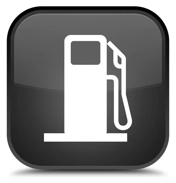 Icône distributeur de carburant bouton carré noir spécial — Photo