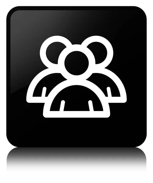Grupo icono negro botón cuadrado —  Fotos de Stock